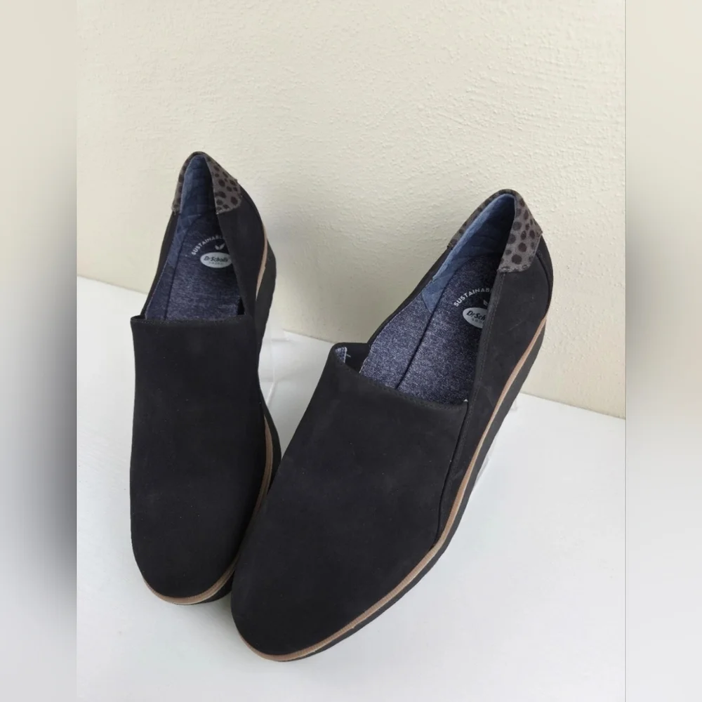Dr Scholls Look Out 10 M Slip On Loafer Comfort Casual Black Suede Low Top - Picture 3 of 10